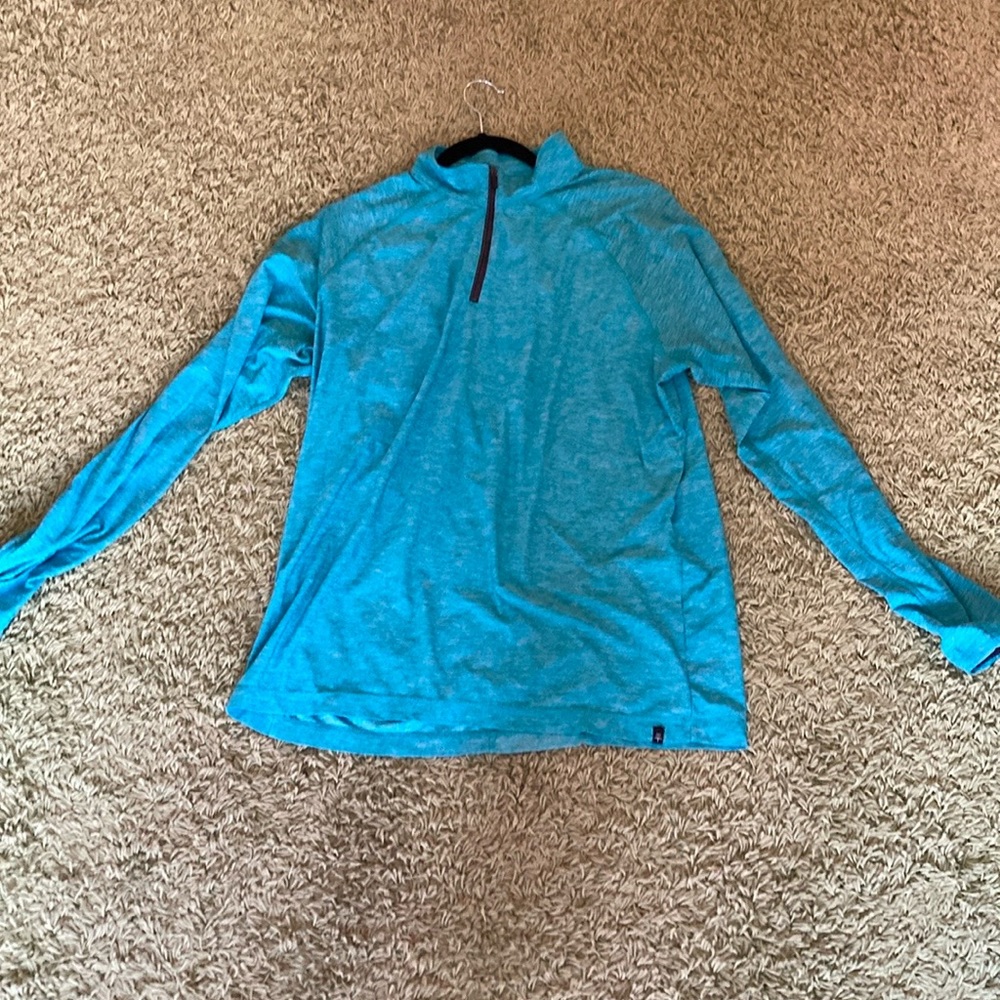 This blue sweatshirt
